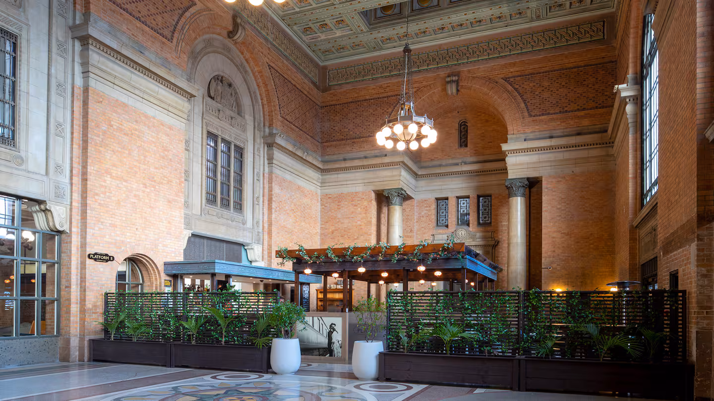 Saffron restaurant within the heritage railway station.